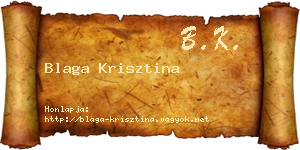 Blaga Krisztina névjegykártya