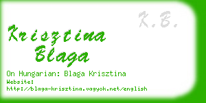 krisztina blaga business card